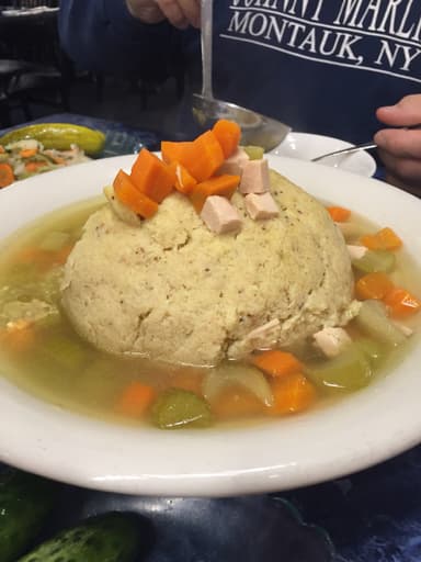 With 1 Fluffy Matzoh Ball, Super Sized Bowl at Harold's Famous Deli